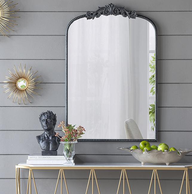 ORNATE METALLIC WALL MIRROR