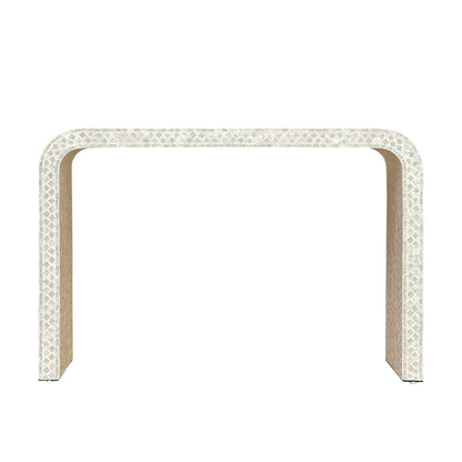 PEARLESCENT MOTHER OF PEARL HAND MADE CONSOLE TABLE