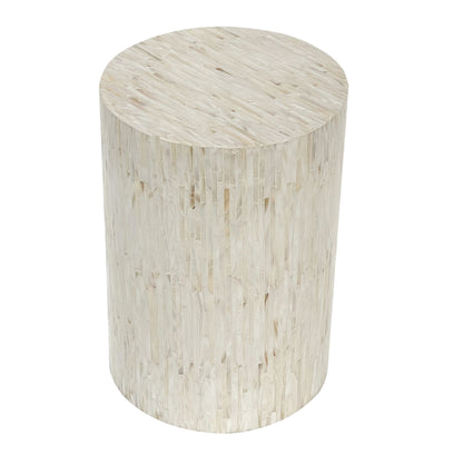 ALPINE MOTHER OF PEARL HAND MADE STOOL/SIDE TABLE