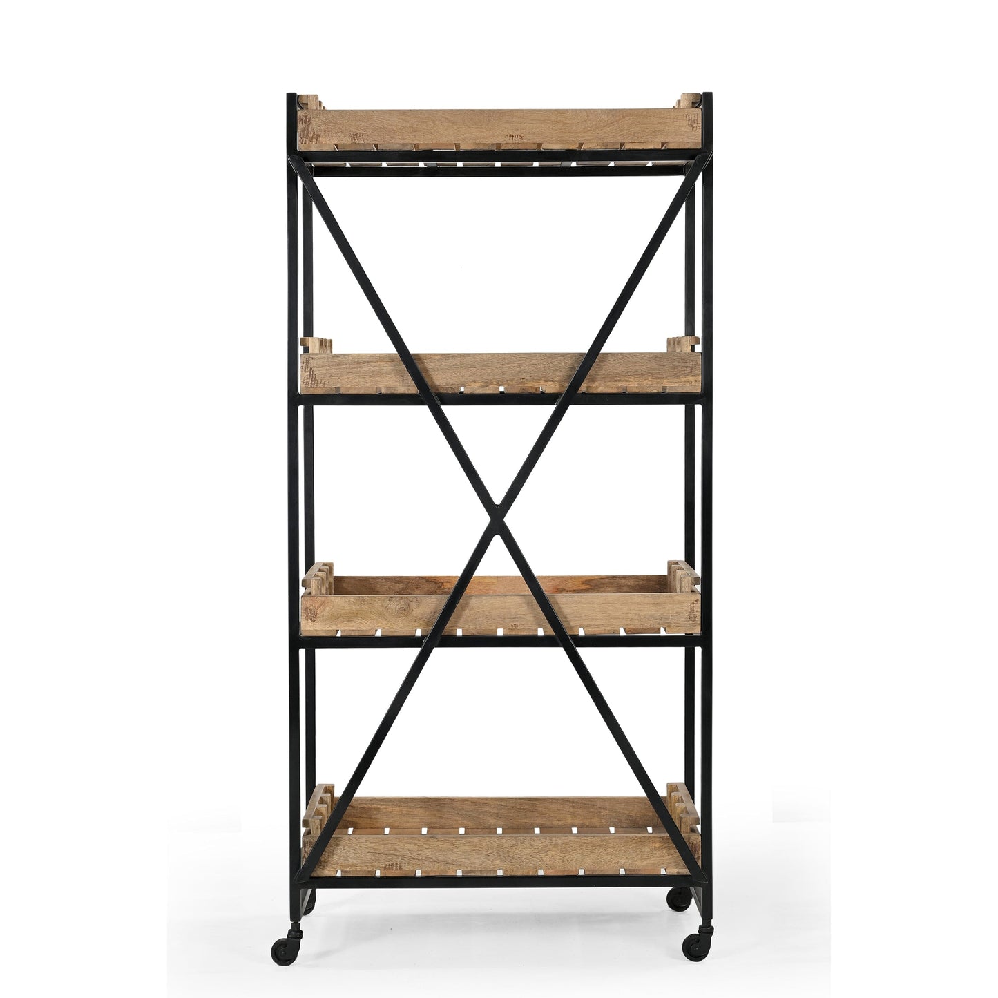 INDUSTRIAL BISTROT DE FRANCE BOOKCASE ON WHEELS