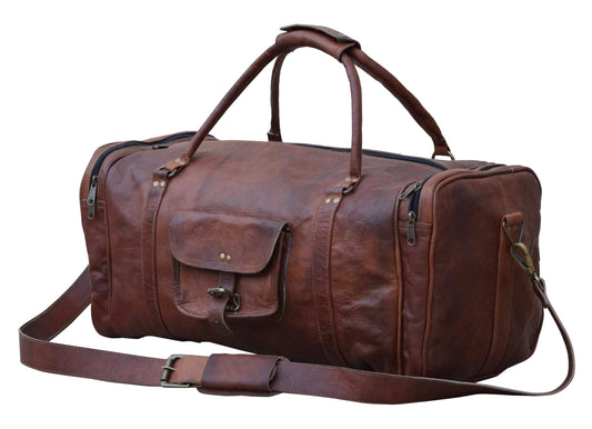 OVERNIGHT LEATHER DUFFLE BAG