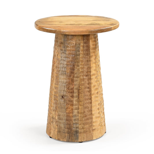 HAMMERED HAND CRAFTED HARDWOOD SIDE TABLE