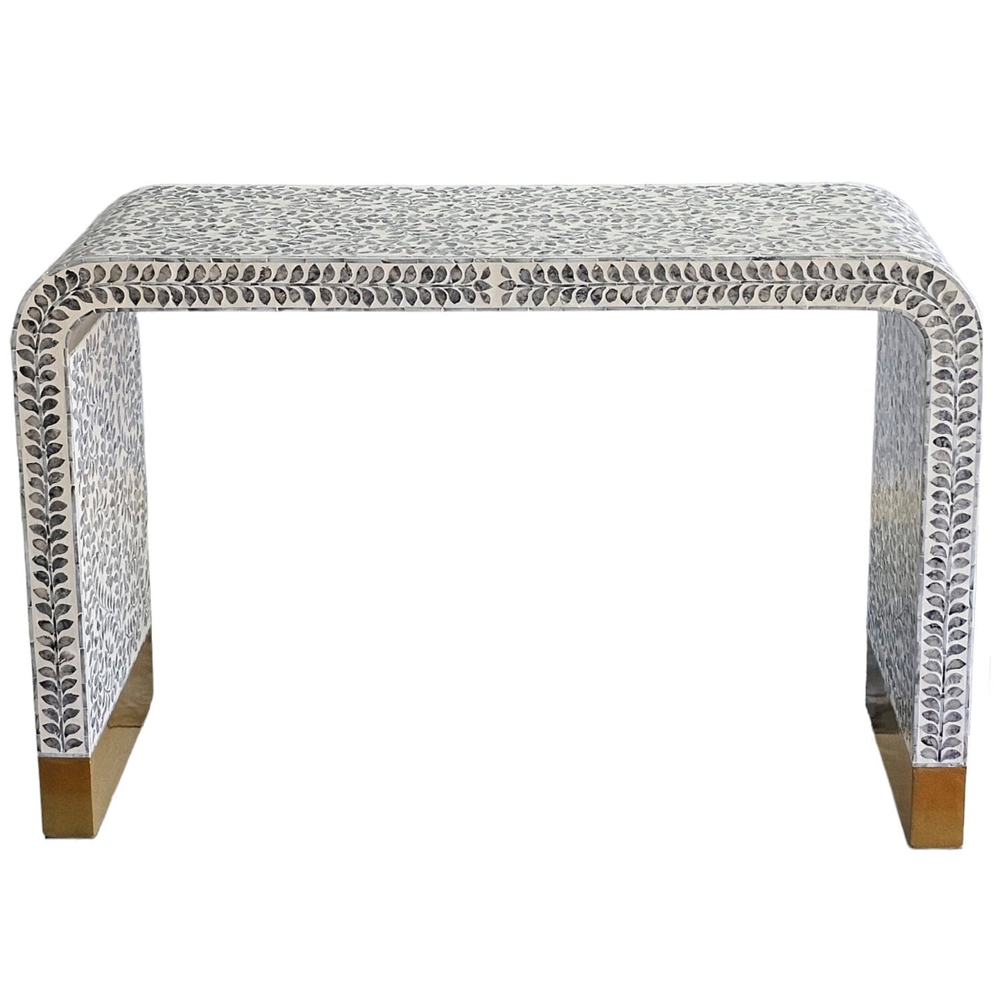 MOTHER OF PEARL MONOCHROME ELEGANCE CONSOLE TABLE