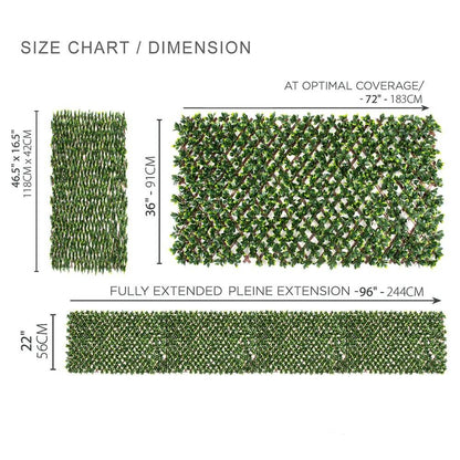 Jasmine Artificial Hedge Extendable Trellis / Screen 2 Meter By 1 Meter UV Resistant (PVC)