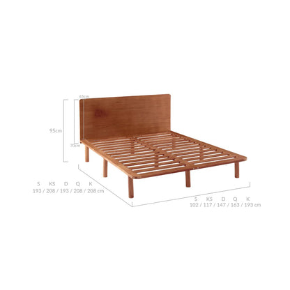 Bondi Solid Pinewood Bed Frame in Walnut - Double