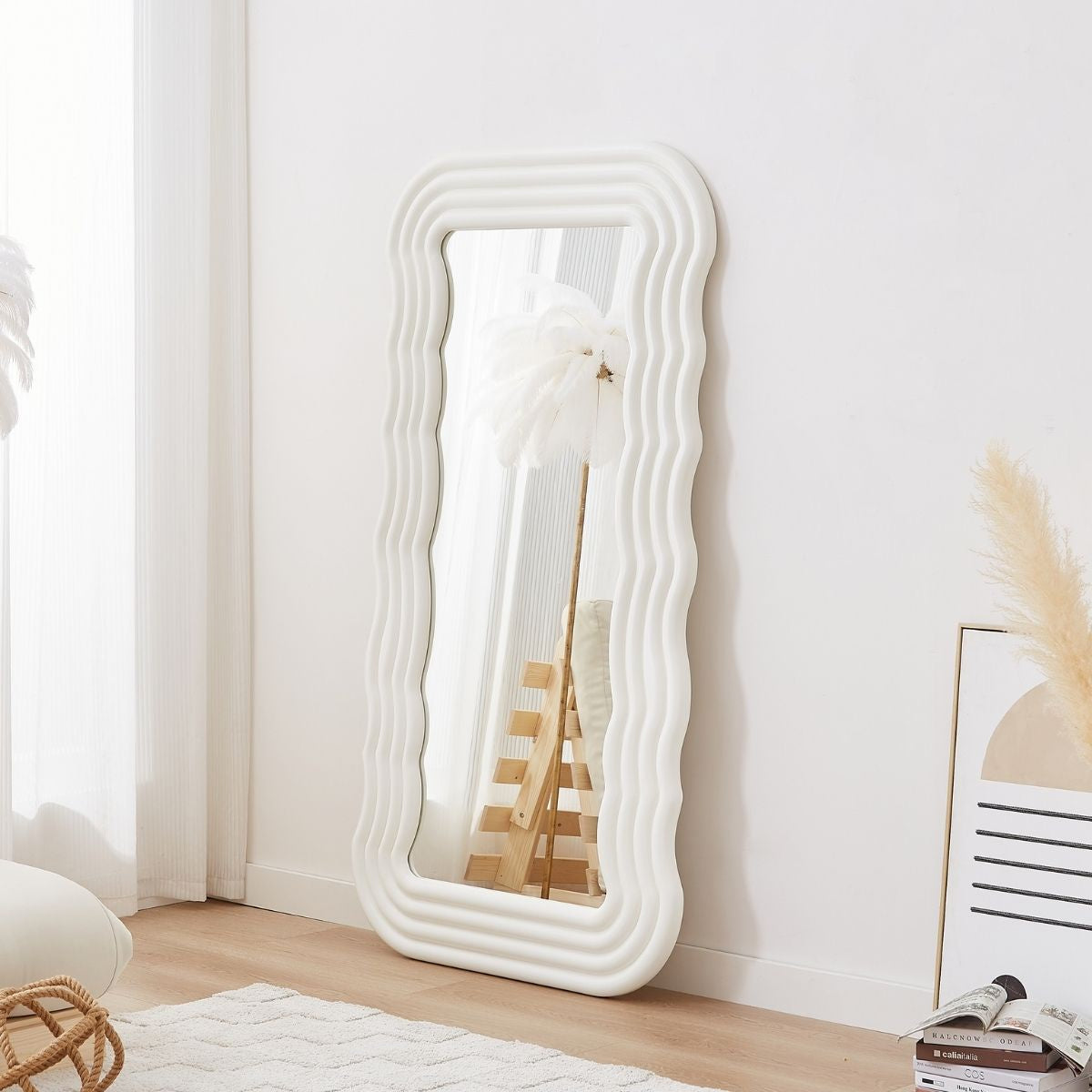 Kamila White Wavy-shaped Mirror