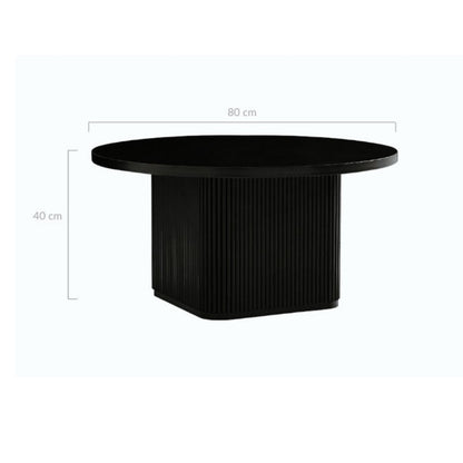 Tate Black Round Column Coffee Table