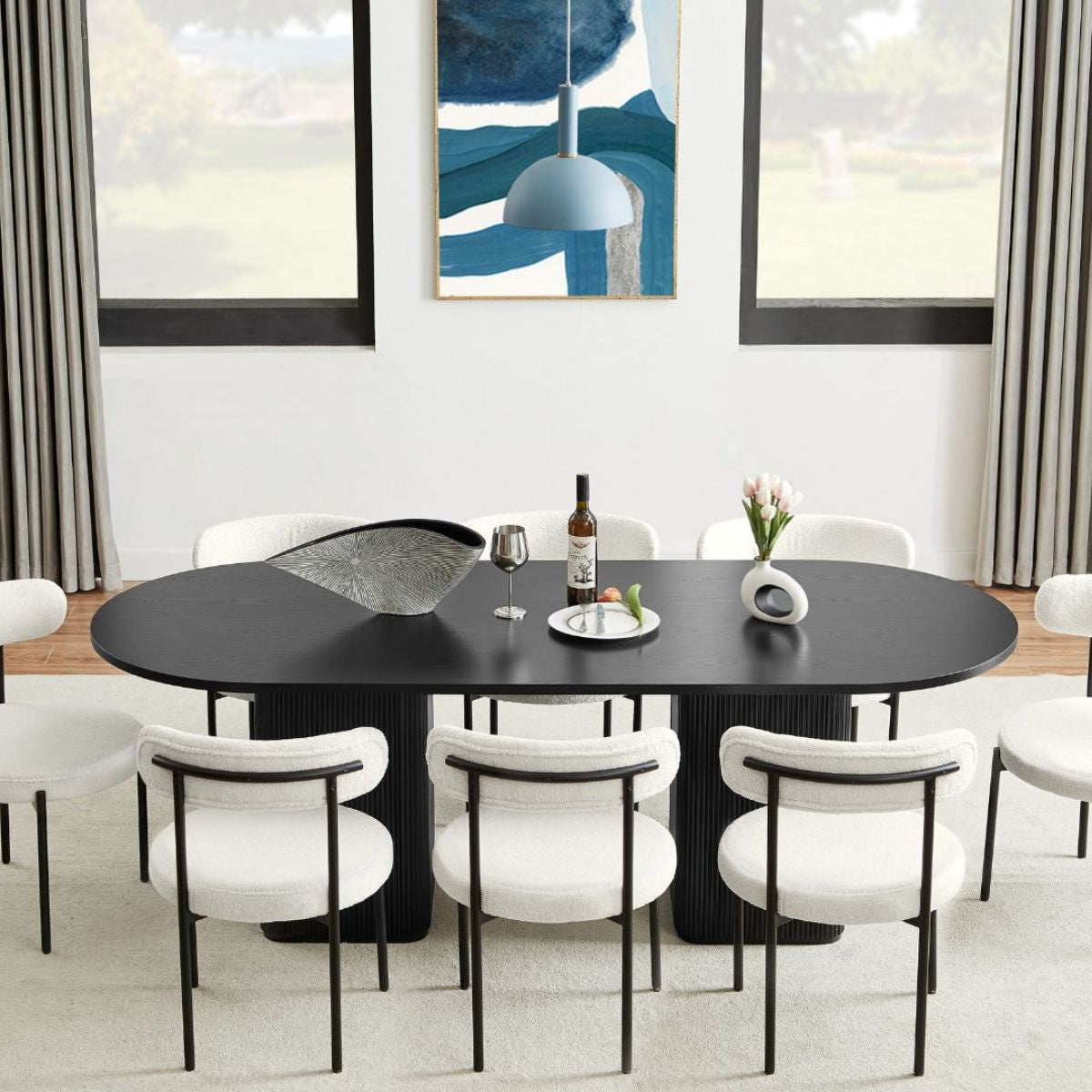 Tate 8 Seater Dining Table in Black