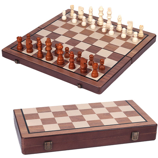 Magnetic chess solid wood set can be folded