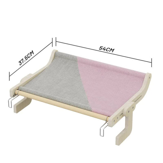 Wall-Mounted Cat Hammock Bed-Wooden Frame, Comfortable and Space-Saving Design for Pets