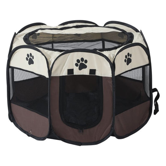 Portable Pet Playpen with Oxford Cloth, Foldable Octagon Dog & Cat Tent, Indoor & Outdoor Use  size 74*74*43cm