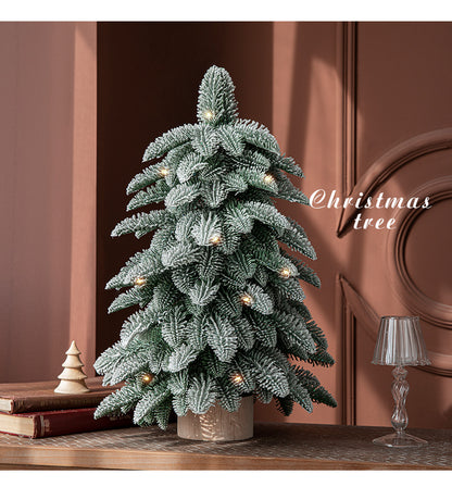 55cm Frosted Mini Christmas Tree – Snow-Covered Indoor Holiday Decoration