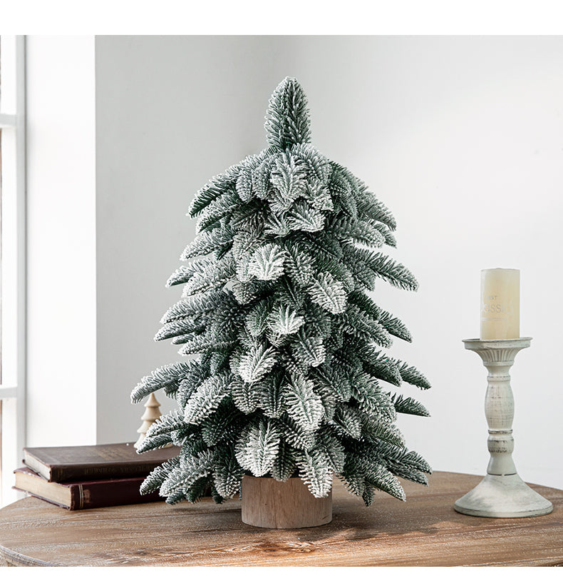 55cm Frosted Mini Christmas Tree – Snow-Covered Indoor Holiday Decoration