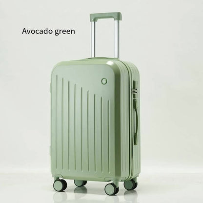 Smart Carry-On Luggage with Cup Holder & USB Charging Port - Avocado green Color Spinner Suitcase for Travel Convenience  24 inch