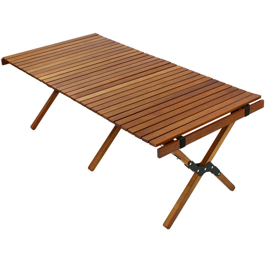 Outdoor portable egg roll table walnut color 120*60*43