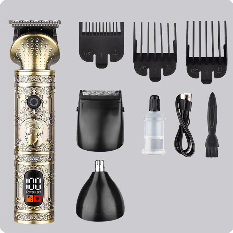 Vintage Electric Hair Trimmer & Multi-Grooming Kit with Precision Attachments YYT-631