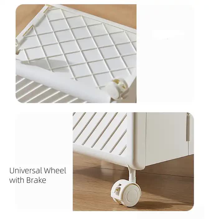 Foldable Laundry Basket with Wheels - Portable Rolling Hamper for Home Use,Storage laundry basket combination 33*28*48cm Cream Yellow