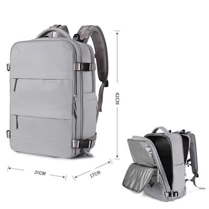 Multi-Compartment Travel Backpack with Shoe Storage and Wet-Dry Separation (Gray)31cm(L)*17cm(W)*42cm(H)