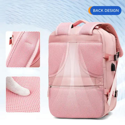 Multi-Compartment Travel Backpack with Shoe Storage and Wet-Dry Separation (Gray)31cm(L)*17cm(W)*42cm(H)