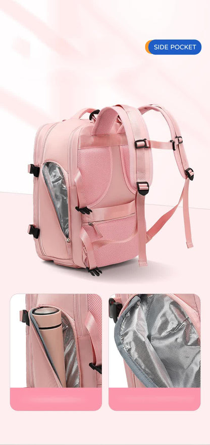 Multi-Compartment Travel Backpack with Shoe Storage and Wet-Dry Separation (Gray)31cm(L)*17cm(W)*42cm(H)