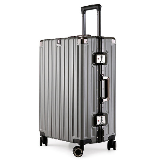 Aluminum Alloy Hard-Shell Suitcase with TSA Lock -20" Spinner Luggage in Grey