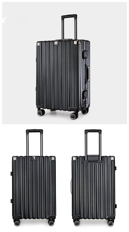 Aluminum Alloy Hard-Shell Suitcase with TSA Lock -22" Spinner Luggage in Black