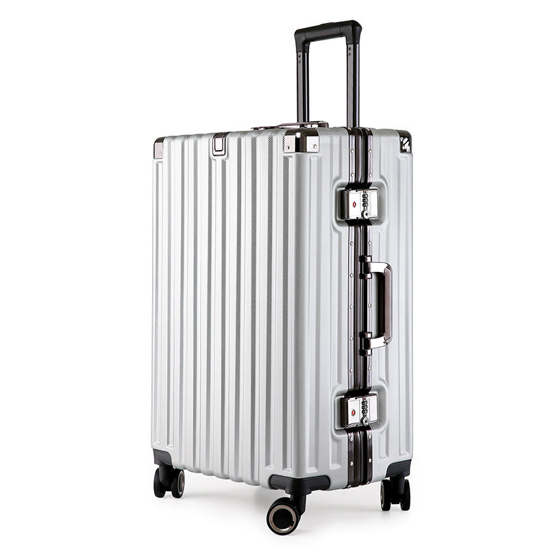 Aluminum Alloy Hard-Shell Suitcase with TSA Lock -22" Spinner Luggage in Silver