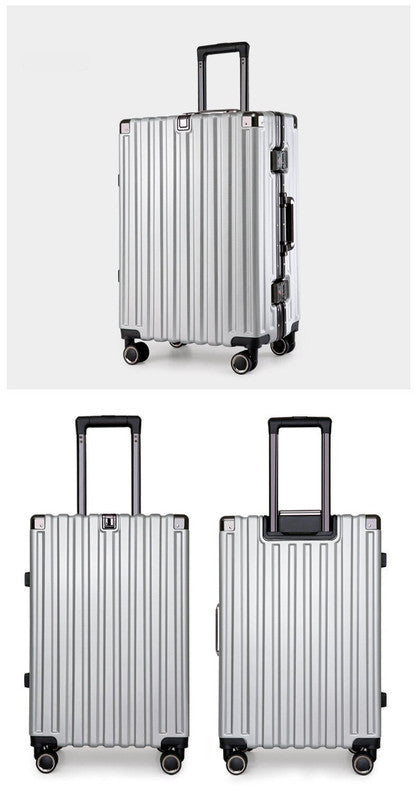 Aluminum Alloy Hard-Shell Suitcase with TSA Lock -22" Spinner Luggage in Silver