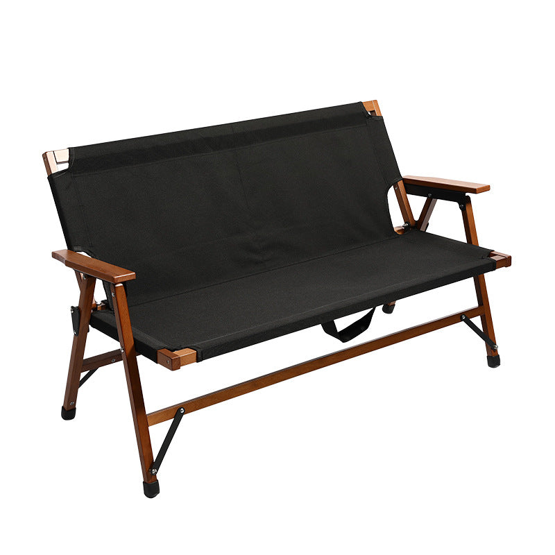 Aluminum Alloy Outdoor Double chair, walnut black