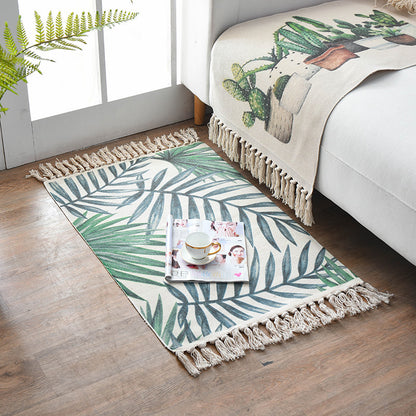 Bohemian Cotton Area Rug with Tassels - Geometric Pattern, Decorative Floor Mat 60*90cm