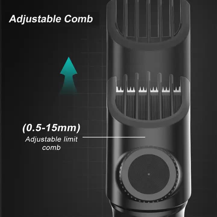 PRITECH Adjustable Length Hair Trimmer - USB Rechargeable Grooming Tool with DLC Coated Blade