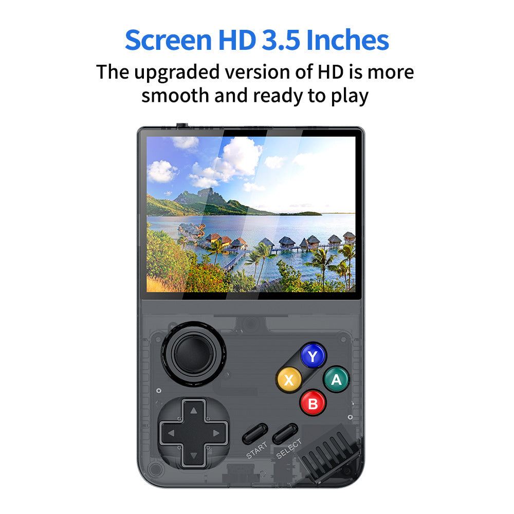 64G Black MPOWN M19 Handheld Gaming Console - Retro Arcade & PSP Emulator, 3.5-Inch HD Screen, TV Connectivity, Portable 3D Gaming Device