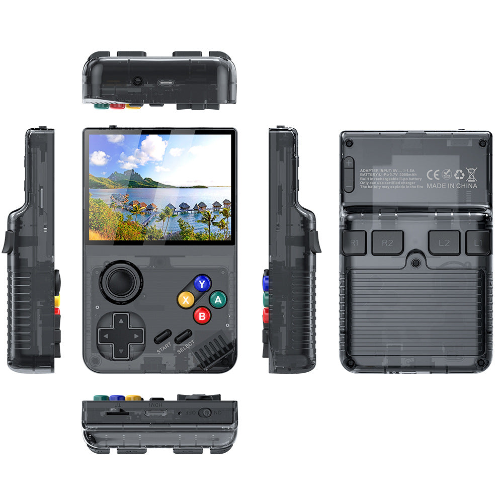 64G Black MPOWN M19 Handheld Gaming Console - Retro Arcade & PSP Emulator, 3.5-Inch HD Screen, TV Connectivity, Portable 3D Gaming Device