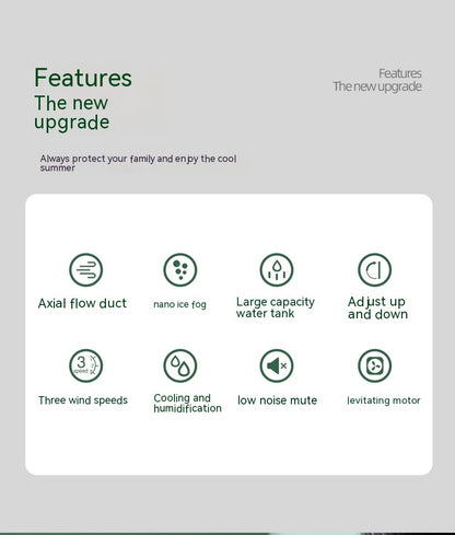 White color USB 2-in-1 Misting Fan & Humidifier Portable Cooling and Humidifying Solution