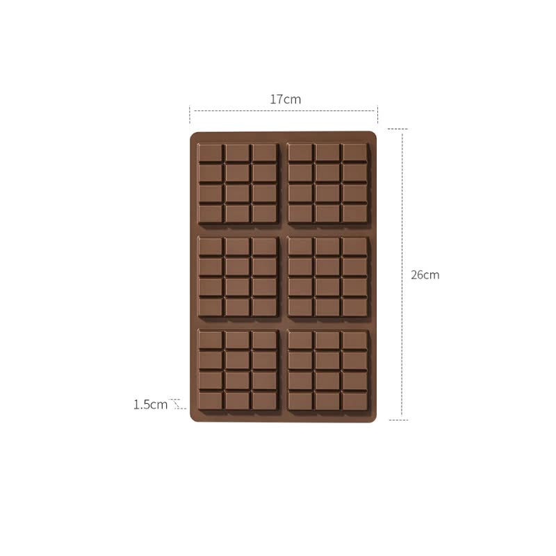 (5 PCS )YH917 Silicone Chocolate Bar Mold - BPA-Free, Heat-Resistant, Non-Stick Baking Tray, Measures 26 cm x 17 cm x 1.5 cm