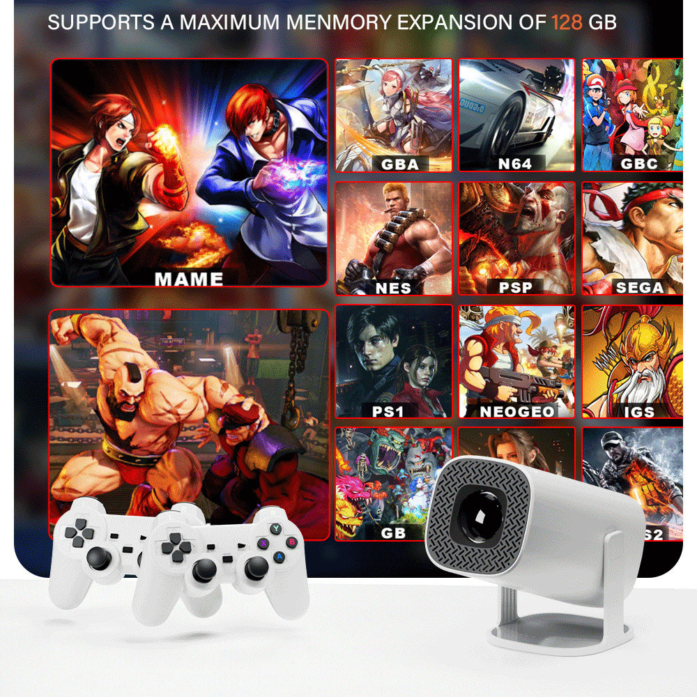 P30 Max 4K Ultra HD Projector with 3D Gaming - Includes 2 Wireless Controllers, Remote Control, and Streaming Support