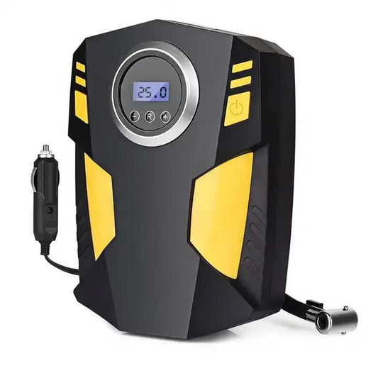 Portable 12V Digital Tire Inflator Air Compressor with LED Light - 120W, 300cm Power Cord, Multi-Purpose for Cars, Motorcycles, Bicycles, and Inflatables