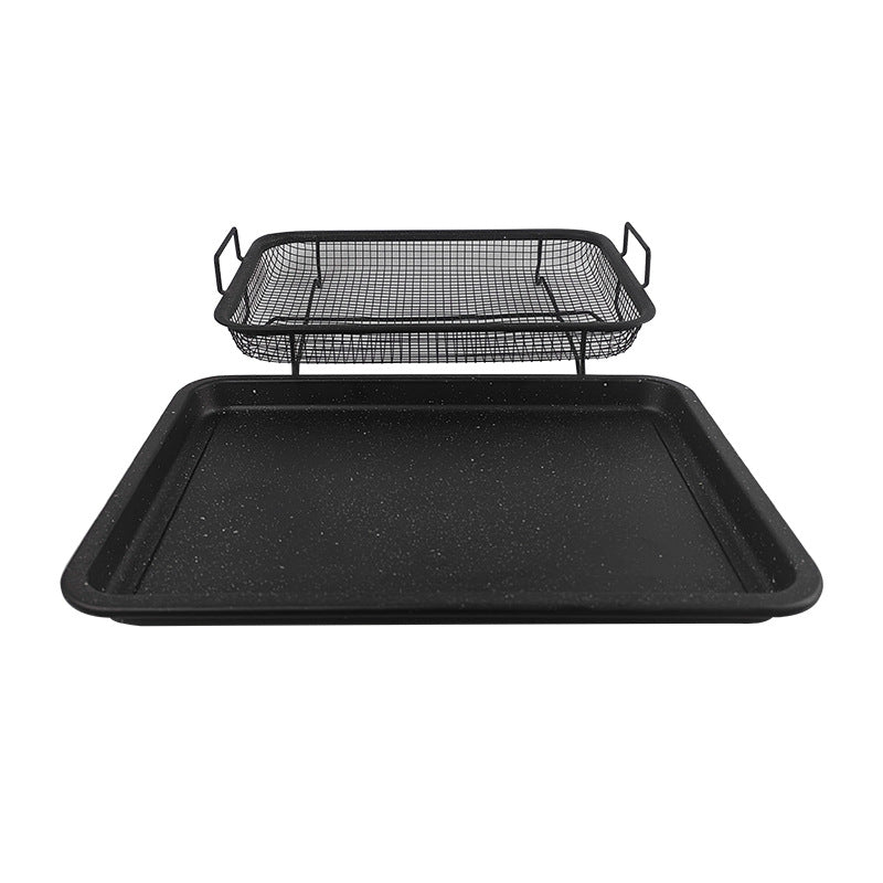 BBQ Square Non-Stick Stainless Steel Grill Basket - Copper Color, Small Size (30*22*5.5 cm), Ideal for Grilling Meat and Vegetables