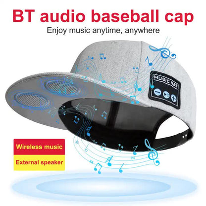 Ash Gray Wireless Speaker Hat - Bluetooth 5.4 Baseball Cap with Dual Speakers for Outdoor Sports and Music, Hands-Free Audio Experience