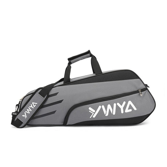 Grey Lightweight and Durable Badminton Racket Bag with Multi-Compartment Storage