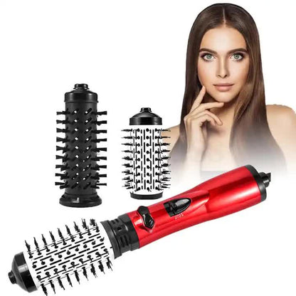 Red Automatic Large Wave Curling Iron | 2-in-1 Volumizing Hot Air Brush & Styling Comb