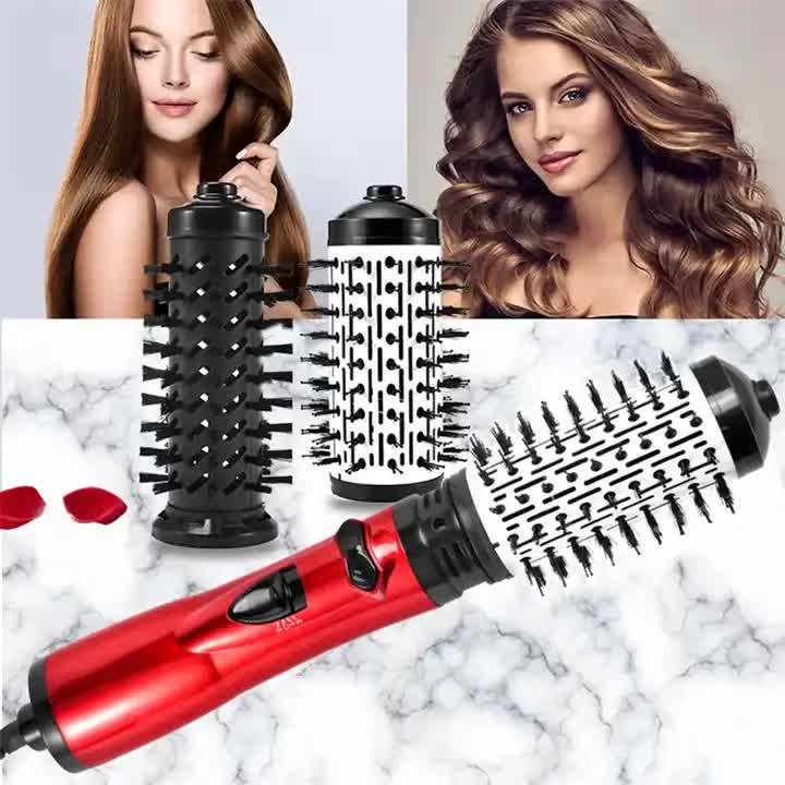 Gold Automatic Large Wave Curling Iron | 2-in-1 Volumizing Hot Air Brush & Styling Comb