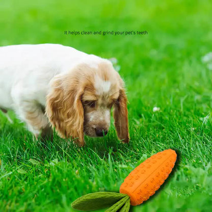 2 PCS Durable Rubber Carrot Dog Toy – Squeaky Chew Toy for Large Dogs, Puppy Teething & Dental Care, Interactive Play for Bored Pets