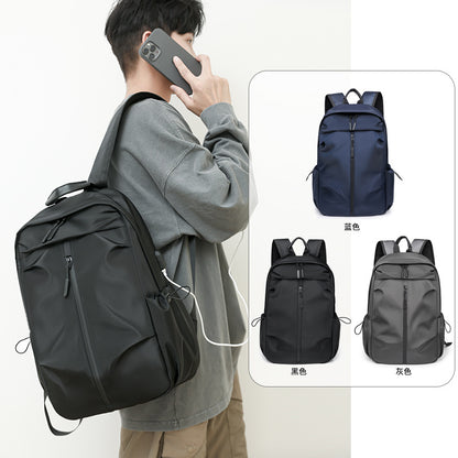 Black Casual Korean Style Backpack – Versatile Laptop Bag for Students, Business, and Travel – Fashionable and Practical