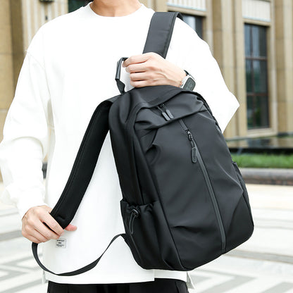 Grey Casual Korean Style Backpack - Versatile Laptop Bag for Students, Business, and Travel - Fashionable and Practical