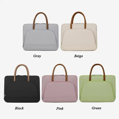 Beige Simple & Stylish Laptop Bag - Elegant Notebook Carrier for Students, Professionals, and Gift Purposes