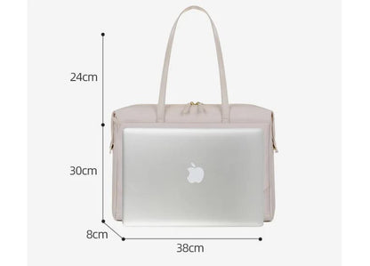 White Women’s Work Tote Bag – New Fashionable Laptop Bag, Large Capacity Business Briefcase, Commute & Office Tote