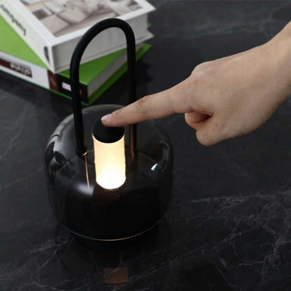 Black Portable Rechargeable LED Lantern – Touch Control, Adjustable Brightness, USB Charging