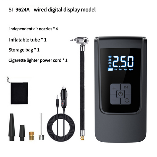 Portable Digital Tire Inflator Pump with LCD Display, Type-C Charging, and 150 PSI Max Pressure