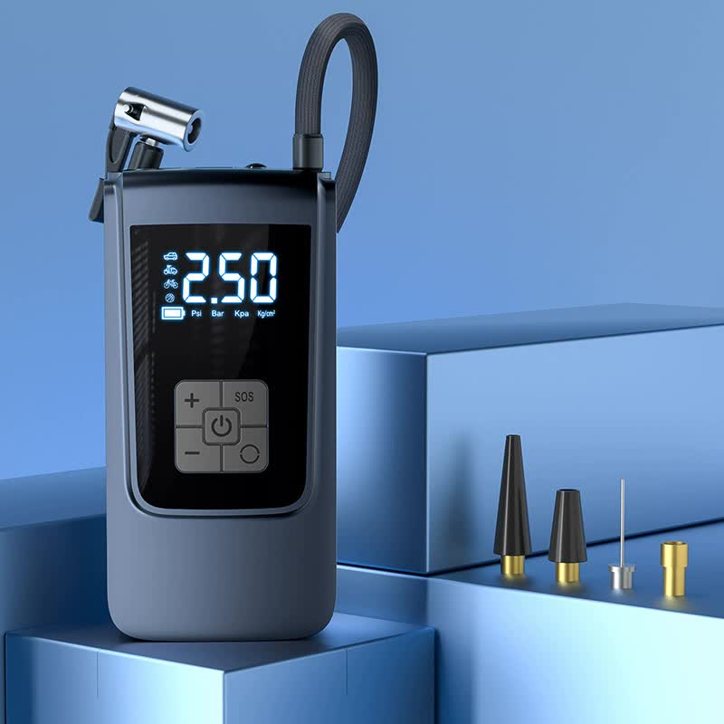 Portable Digital Tire Inflator Pump with LCD Display, Type-C Charging, and 150 PSI Max Pressure